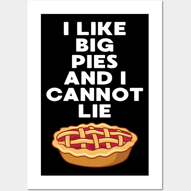 I Like Big Pies And I Cannot Lie Funny Thanksgiving Dinner Wall Art by FamiLane